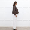 Ba&Sh Brown Leather Milos Buttoned Jacket