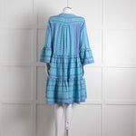 Devotion Twins Blue Turquoise Tiered Kaftan Dress