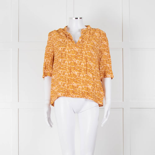 Scotch & Soda Rust Mustard Short Sleeve Top