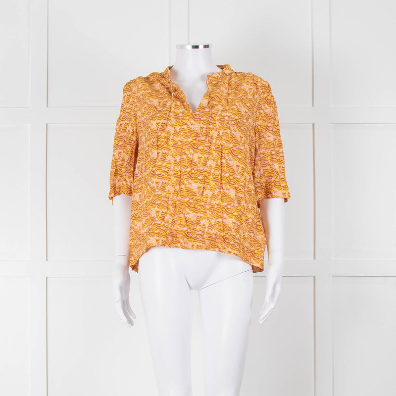 Scotch & Soda Rust Mustard Short Sleeve Top