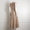 Me + Em Pink Green Orange Cotton Floral Ruffle Trim Sleeveless Max Dress