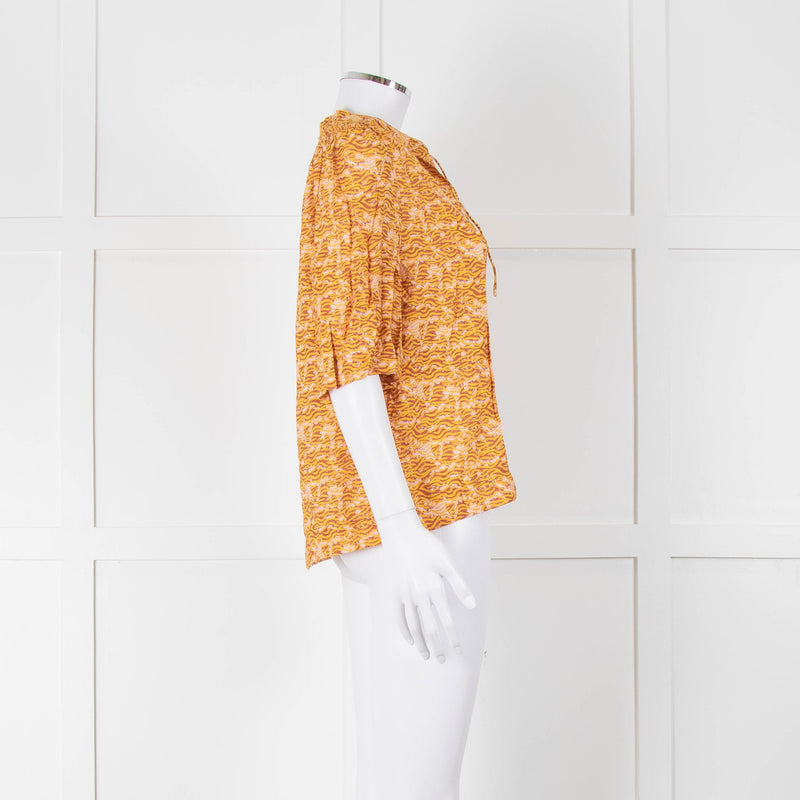Scotch & Soda Rust Mustard Short Sleeve Top