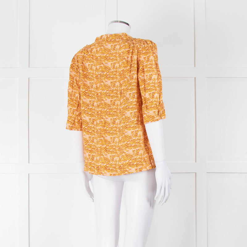 Scotch & Soda Rust Mustard Short Sleeve Top