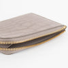 Smythson Taupe Croc Embossed Leather Zip Up Flat Wallet