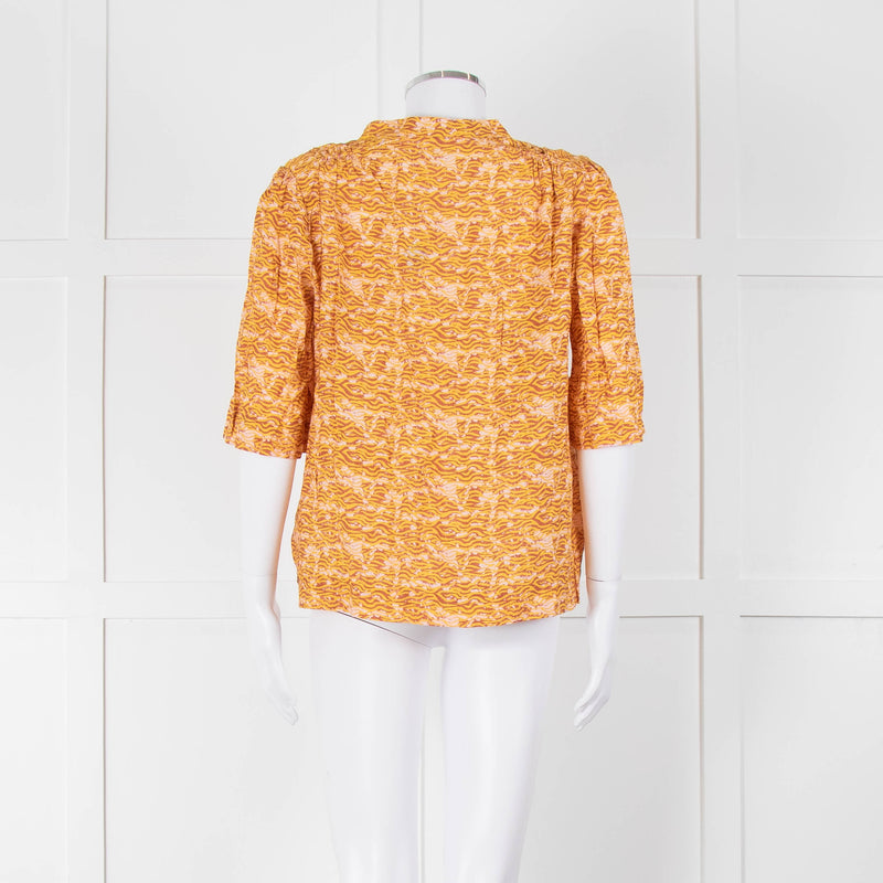 Scotch & Soda Rust Mustard Short Sleeve Top