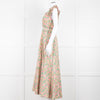 Me + Em Pink Green Orange Cotton Floral Ruffle Trim Sleeveless Max Dress