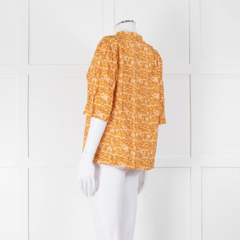 Scotch & Soda Rust Mustard Short Sleeve Top