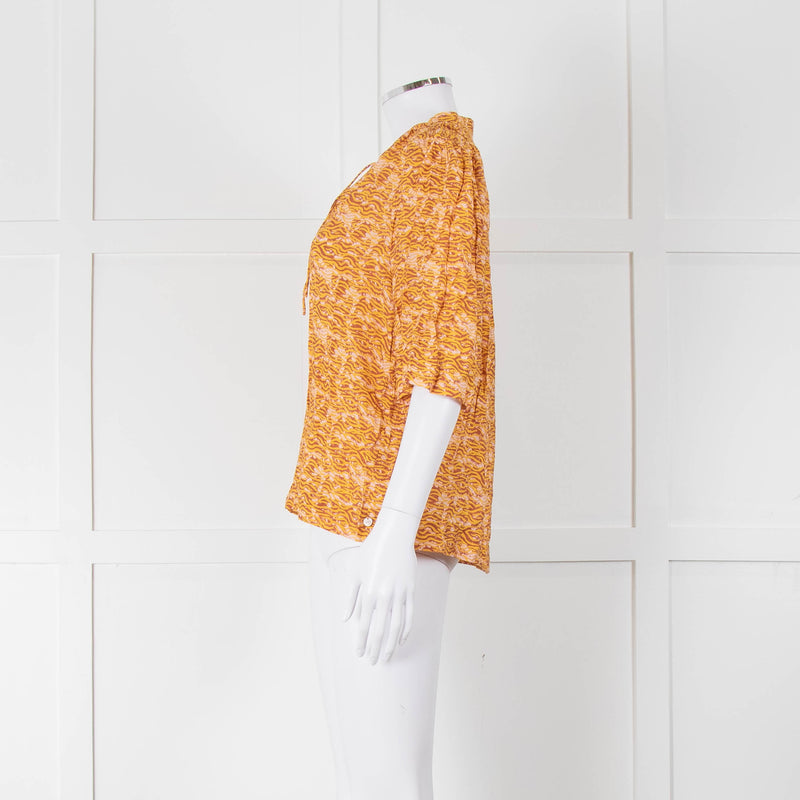 Scotch & Soda Rust Mustard Short Sleeve Top