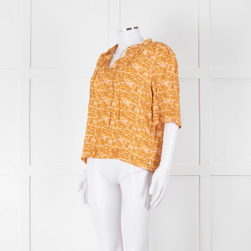 Scotch & Soda Rust Mustard Short Sleeve Top