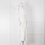 ME + EM Cream Brown Stitch Sleeveless Belted Jumpsuit