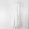 ME + EM Cream Brown Stitch Sleeveless Belted Jumpsuit