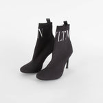 Valentino Black Pull on Sock Boots
