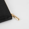 Smythson Black Croc Embossed Travel Organizer Wallet