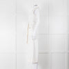 ME + EM Cream Brown Stitch Sleeveless Belted Jumpsuit