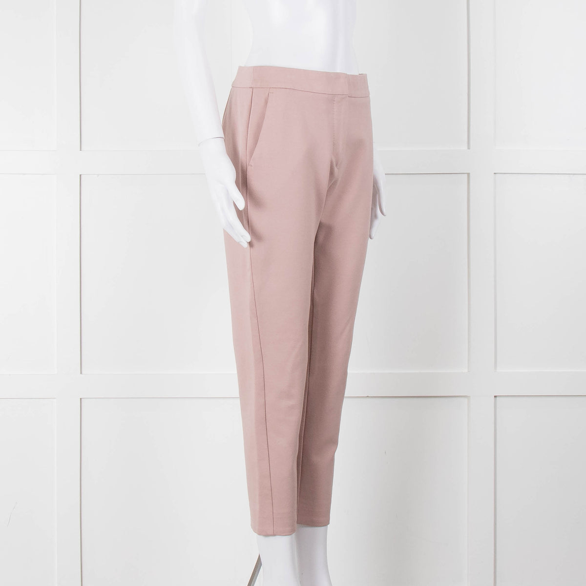 Max Mara Pale Pink Cropped Stretchy Trousers