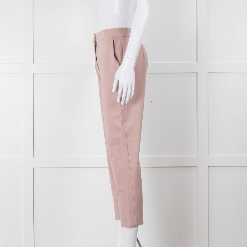 Max Mara Pale Pink Cropped Stretchy Trousers