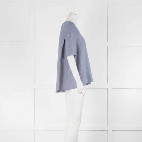 Victoria Beckham Blue And White Spot Top