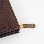 Smythson Brown Snake Skin Zip Up Long Wallet