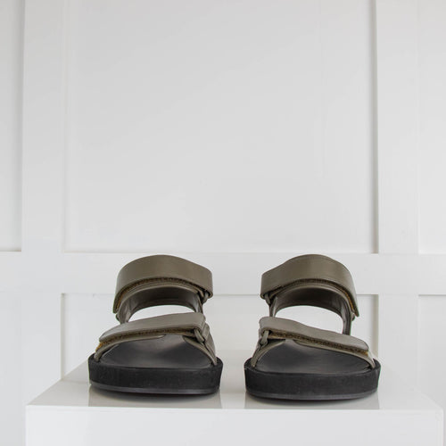 The Row Hook and Loop Flat Sandal Mangrove