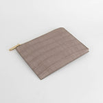 Smythson Taupe Croc Embossed Travel Organizer Wallet
