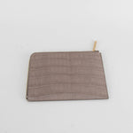 Smythson Taupe Croc Embossed Travel Organizer Wallet