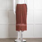 Dorothee Schumacher Brown Lace Pencil Skirt