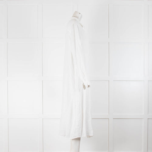 Emporio Sirenuse White Linen Long Shirt Dress