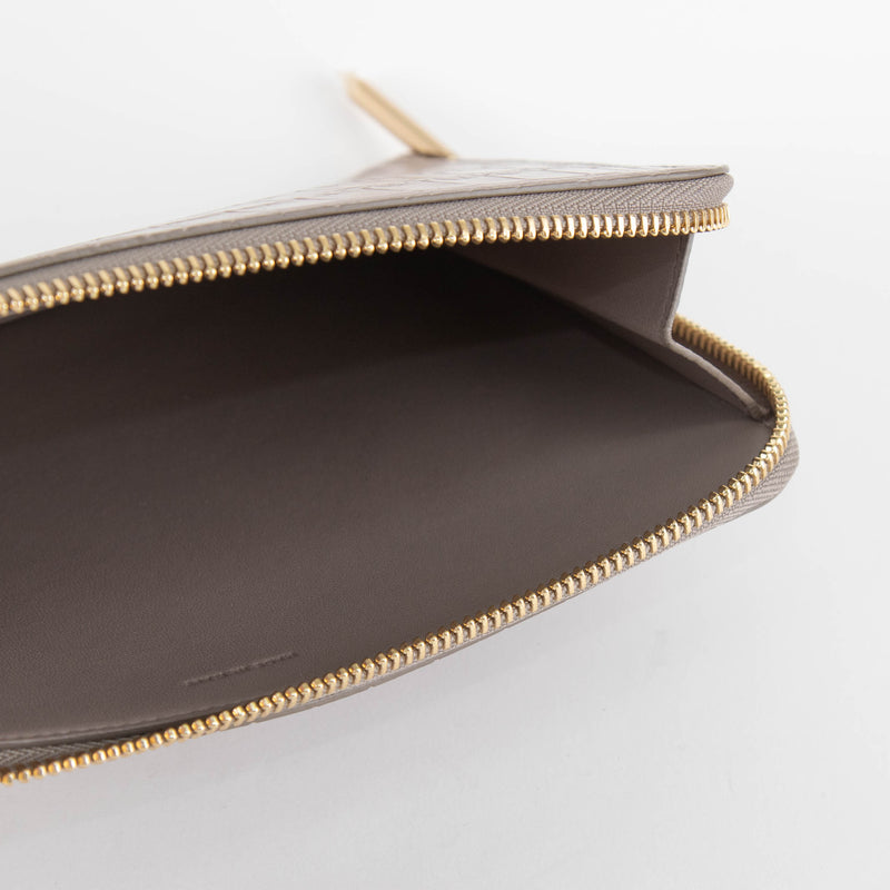 Smythson Taupe Croc Embossed Travel Organizer Wallet