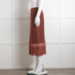 Dorothee Schumacher Brown Lace Pencil Skirt