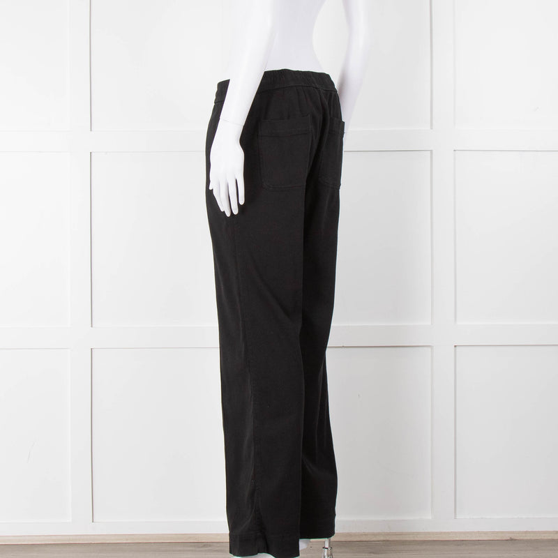 James Perse Black Wide Legged Joggers
