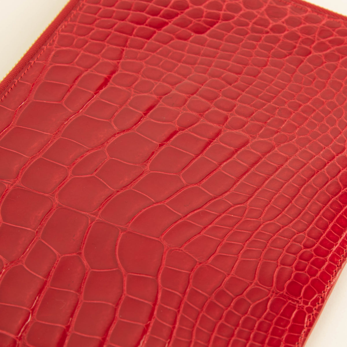 Smythson Red Croc Embossed Travel Organizer Wallet