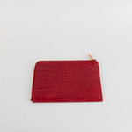 Smythson Red Croc Embossed Travel Organizer Wallet
