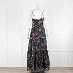 Isabel Marant Etoile Giana Black Patterned Strappy Maxi Dress