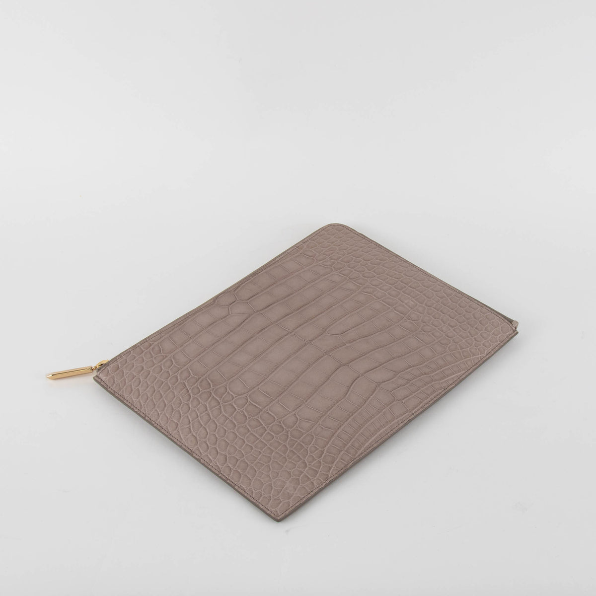 Smythson Taupe Croc Embossed iPad Cover