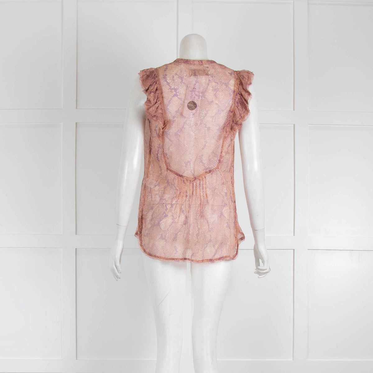 Zadig & Voltaire Deluxe Silk Snake Print Blush & Purple Top