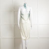 Maria Grachvogel Cream Blue Silk Halter Neck Dress