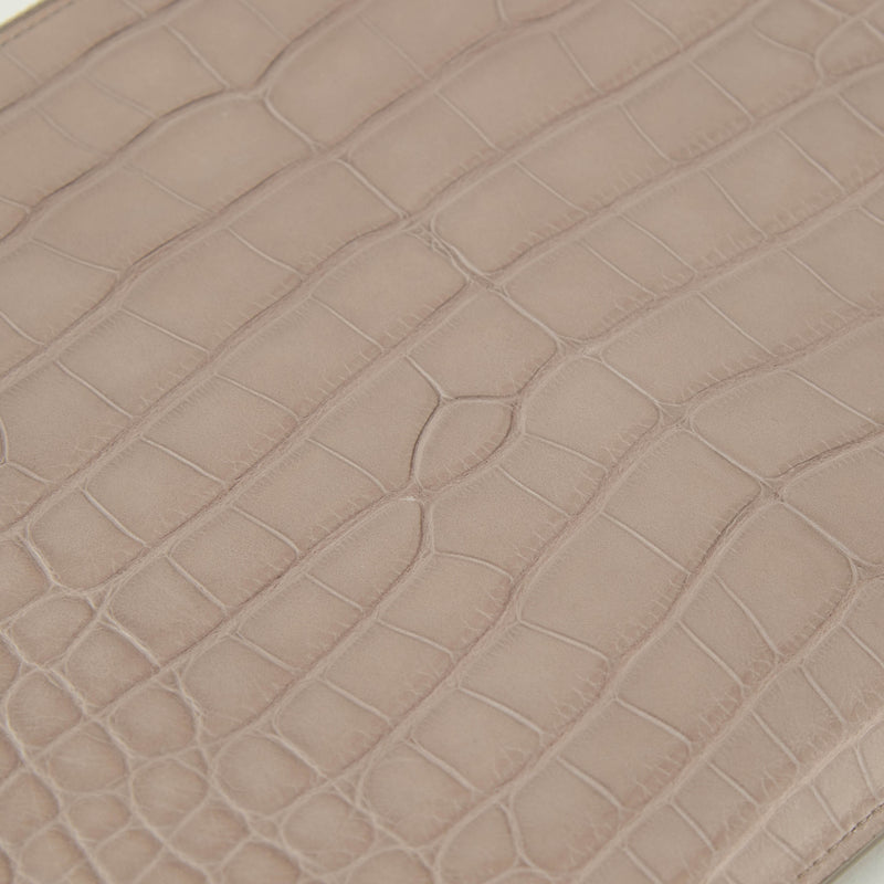 Smythson Taupe Croc Embossed iPad Cover