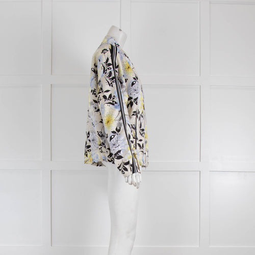 Marc Cain Blue, Grey Yellow Floral Bomber