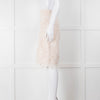 J Crew White Laser Cut Peach Lining  Cotton Midi Skirt