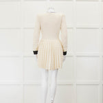 Self-Portrait Cream Weave Knit Mini Dress