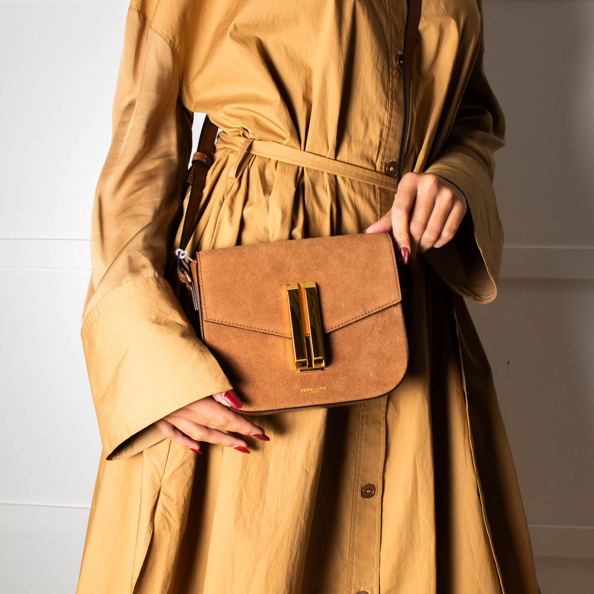 DeMellier Vancouver Small Brown Suede  Crossbody
