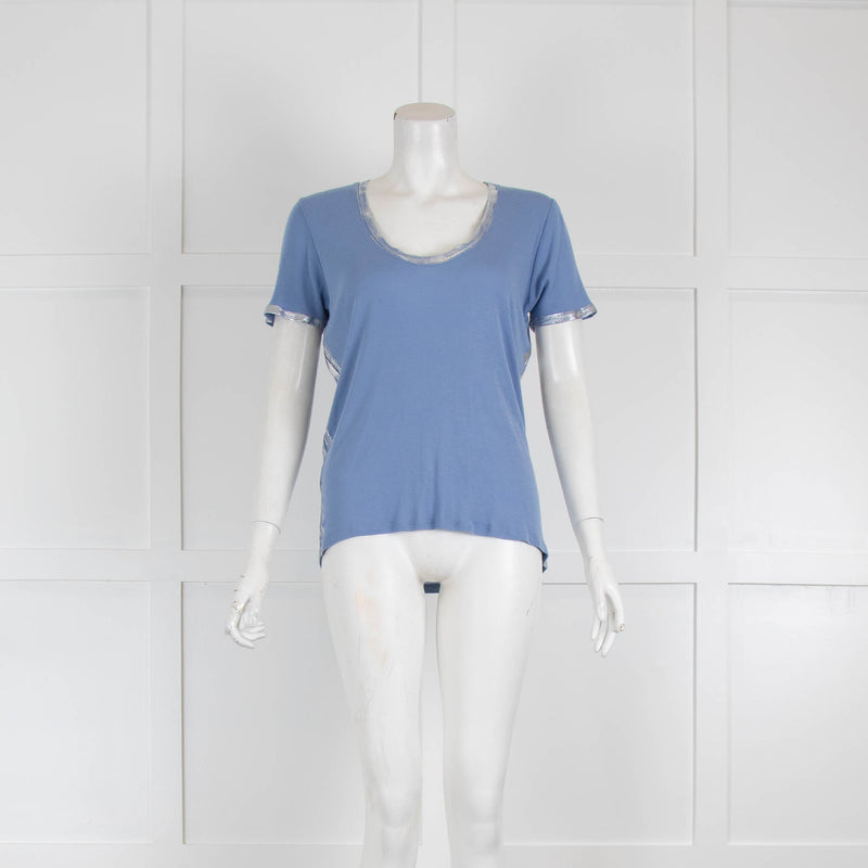 Zadig & Voltaire Blue with Silver Stripes T Shirt