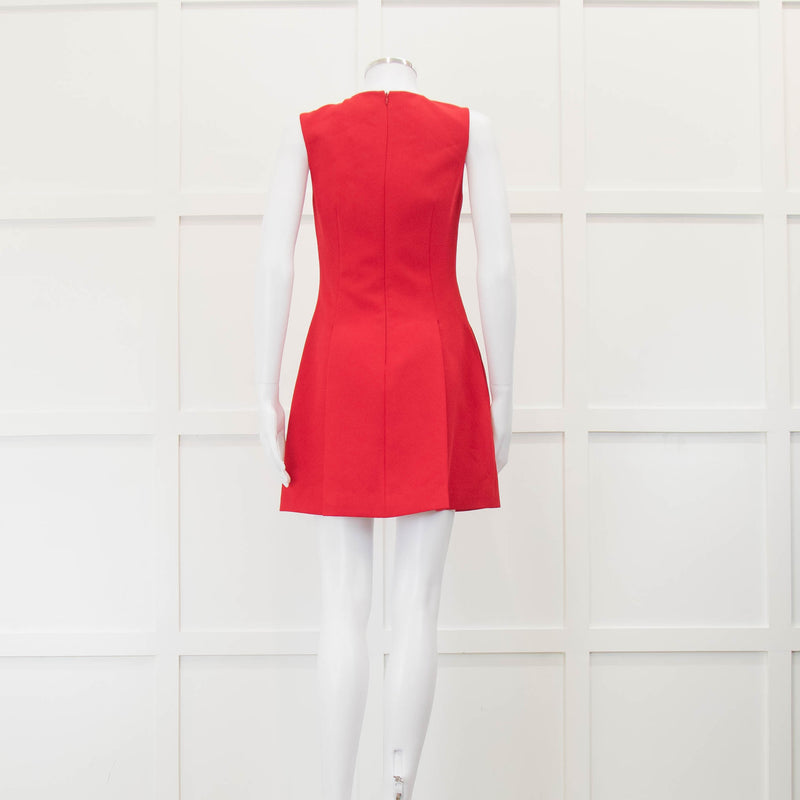 Self-Portrait Red Wool Crepe Mini Dress