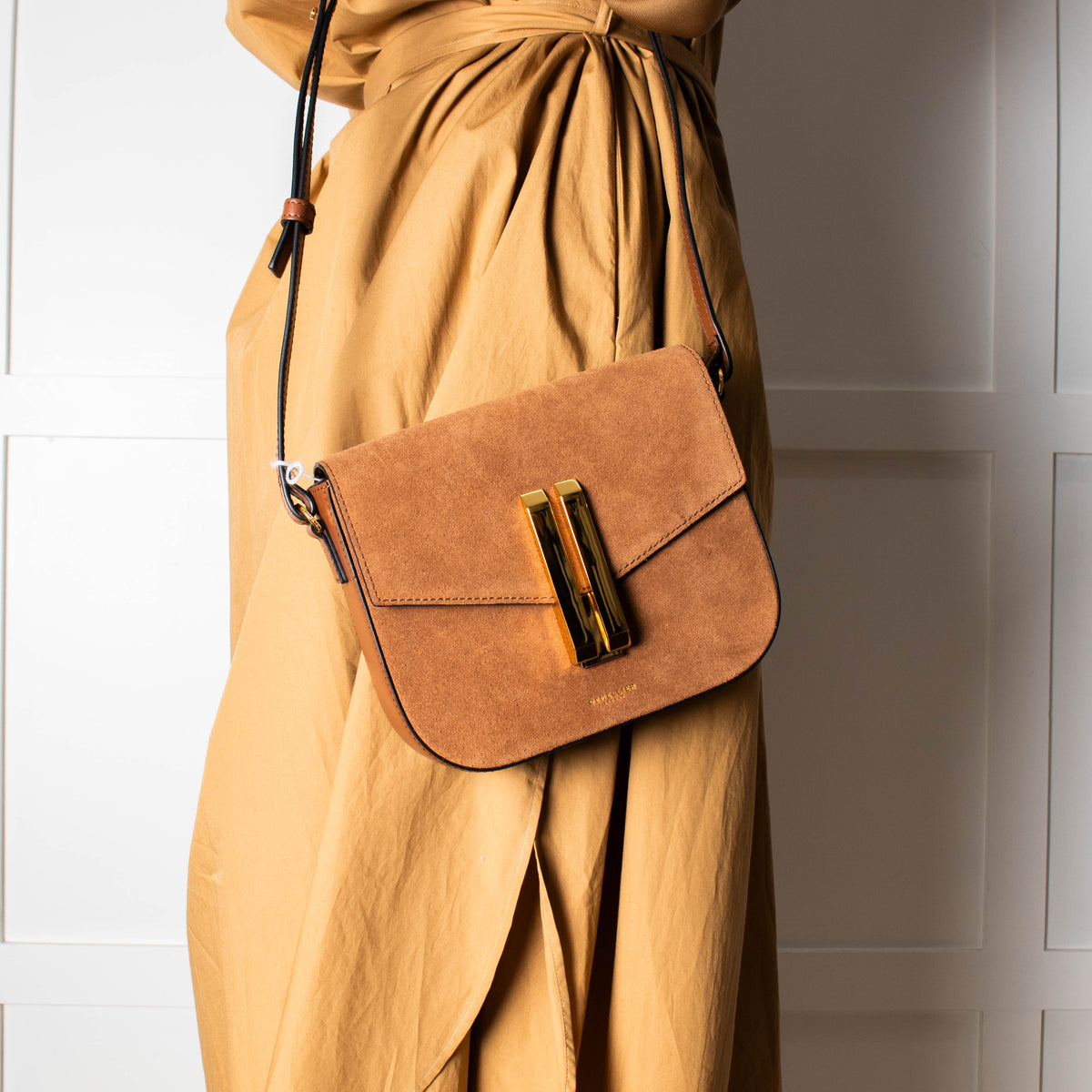 DeMellier Vancouver Small Brown Suede  Crossbody