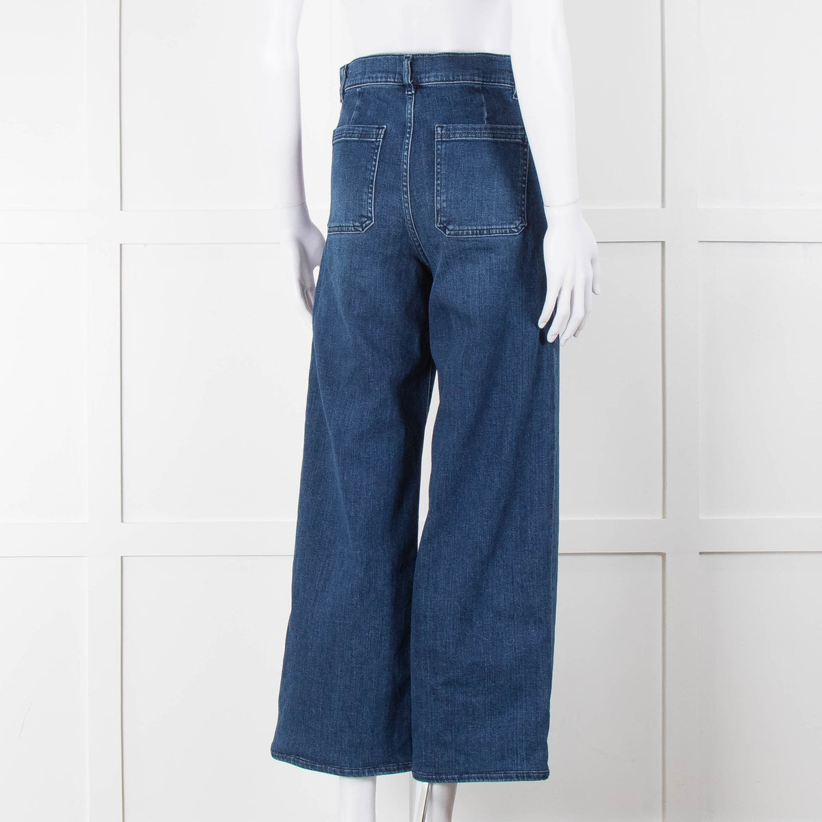 Frame Blue Le Slim Palazzo Wide Cropped Jeans