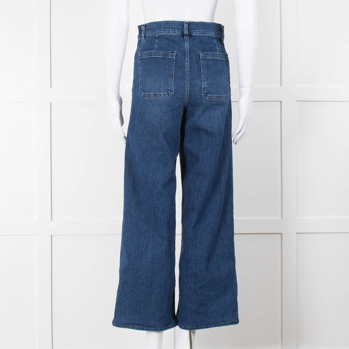 Frame Blue Le Slim Palazzo Wide Cropped Jeans