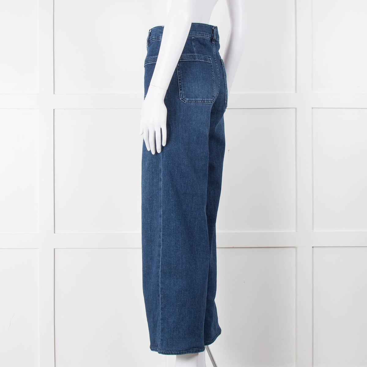 Frame Blue Le Slim Palazzo Wide Cropped Jeans