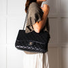 Chanel Jumbo Black Caviar Single Flap Bag