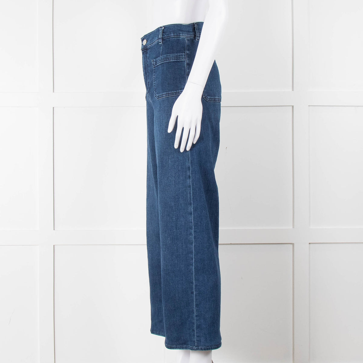 Frame Blue Le Slim Palazzo Wide Cropped Jeans