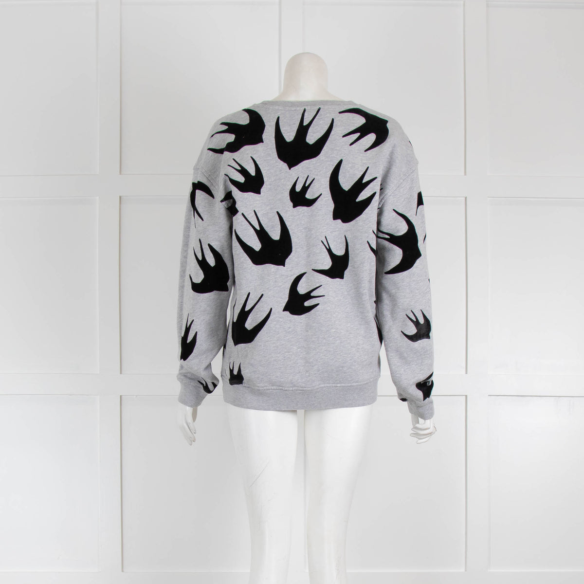 McQ Grey Sweatshirt with Black Swallows